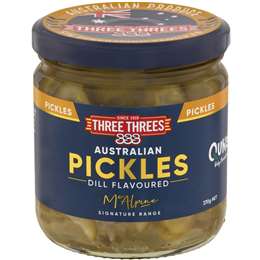 Three Threes Australian Pickles Dill Flavoured 370g