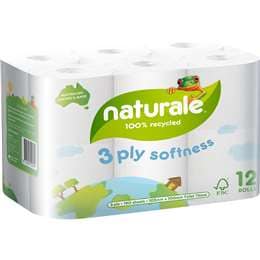 Naturale 100% Recycled 3 Ply Toilet Tissue 12 pack