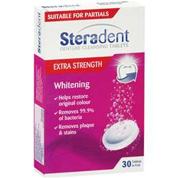 Steradent Denture Cleaning Tablets Extra Strength Intensive Whitening