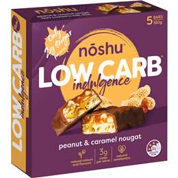 Noshu Low Carb Peanut & Caramel Nougat Indulgence Bars