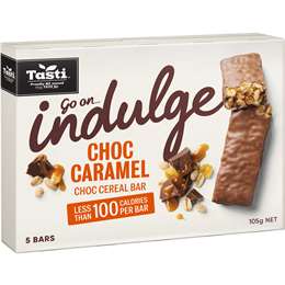 Tasti Indulge Choc Caramel Choc Cereal Bars 5 Pack