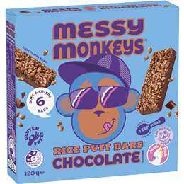 Messy Monkeys Choc Rice Puff Bars 