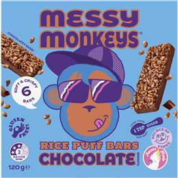 Messy Monkeys Choc Rice Puff Bars 