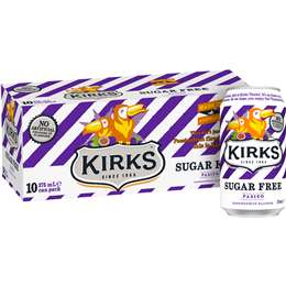 Kirks Sugar Free Pasito Soft Cans 375ml X10 Pack