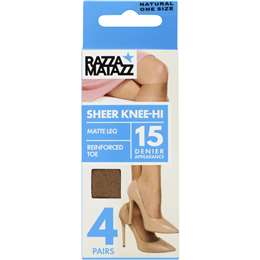 Razzamatazz Knee Hi Pairs And Spares Beige 4 Pack