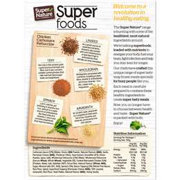 Super Nature Super Foods Carbonara Chicken Fettuccine Frozen Meal