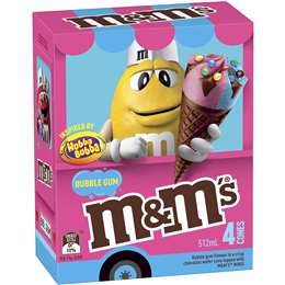 M&m's Bubblegum Cone Reduced Fat Ice Cream 4 Pack