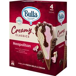 Bulla Creamy Classics Neapolitan Cones