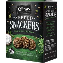 Olina's Bakehouse Seeded Snackers Sour Cream & Chives 140g