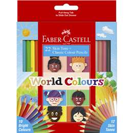 Faber-castell World Colours Skin Tone & Classic Colour Pencils 22 Pack