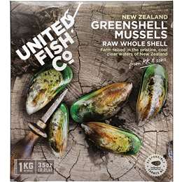 United Fish Co Whole Shell Greenshell Mussels Frozen