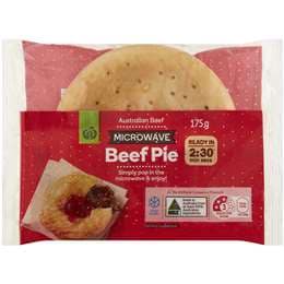 Woolworths Australian Beef Microwave Pie 175g