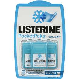 Listerine Pocket Paks Breath Freshners 72pk | Woolworths