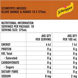 Schweppes Blood Orange Mango Infused Mineral Water Cans Multipack