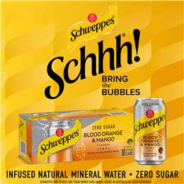 Schweppes Blood Orange Mango Infused Mineral Water Cans Multipack