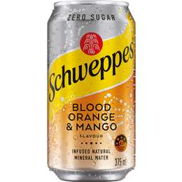 Schweppes Blood Orange Mango Infused Mineral Water Cans Multipack