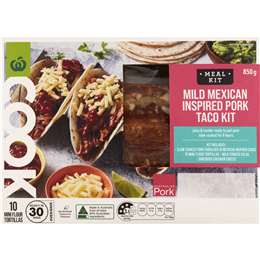 Woolworths Cook Mild Mexican Inspired Pork Taco Kit 850g | Woolworths