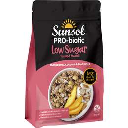 Sunsol Low Sugar Macadamia Coconut & Dark Choc Muesli 400g