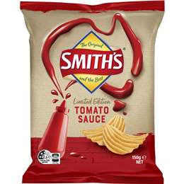 Smith's Limited Edition Tomato Sauce Crinkle Cut Chips 150g