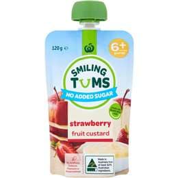 Woolworths Smiling Tums Strawberry Custard 120g