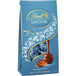 Lindt Lindor Milk Salted Caramel Bag 123g | Woolworths