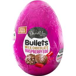 Darrell Lea Raspberry Bullets Milk Chocolate Egg 120g