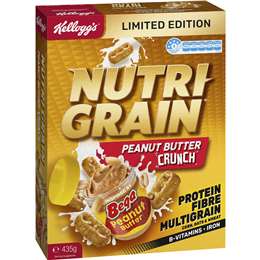 Kellogg's Nutri Grain Peanut Butter Crunch Breakfast Cereal 435g