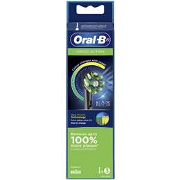 Oral-b Cross Action Toothbrush Black Refills 3 Pack | Woolworths