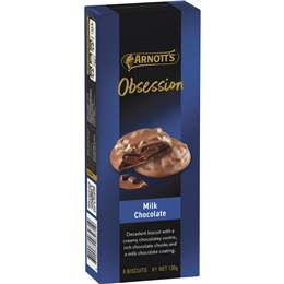 Arnott's Obession Milk Chocolate Biscuits 120g