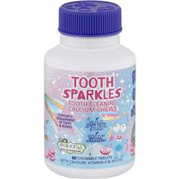 Jack N' Jill Tooth Sparkles Tooth Cleaning Calcium Chewable Tablets 60 Pack