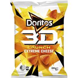 Doritos 3d Crunch Extreme Cheese Corn Chips Share Pack 130g