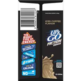 Up&go Protein Energize Iced Coffee Flavour Breakfast Drink 250ml X12