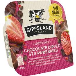 Gippsland Dairy Chocolate Dipped Strawberry Yoghurt 140g