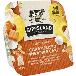 Gippsland Dairy Caramelised Pineapple Cake Yoghurt 140g