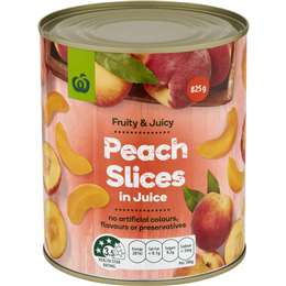 Woolworths Peach Slices In Juice 825g