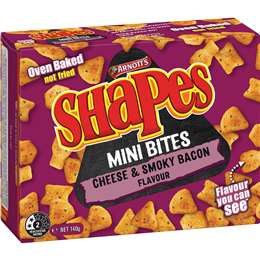 Arnott's Shapes Mini Bites Cheese & Smoky Bacon 140g