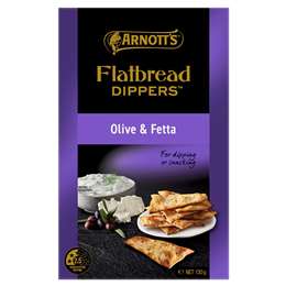 Arnott's Flatbread Dippers Olive & Fetta Crackers