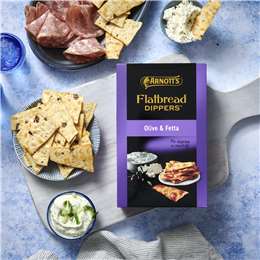 Arnott's Flatbread Dippers Olive & Fetta Crackers