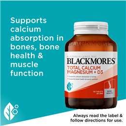 Blackmores Total Calcium Magnesium + D3 Bone Health Vitamin Tablets