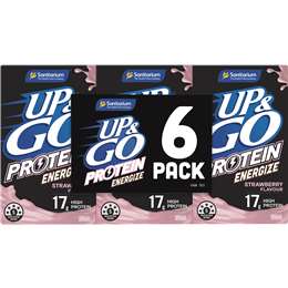 Sanitarium Up & Go Protein Energize Strawberry Breakfast Drink 6 Pack