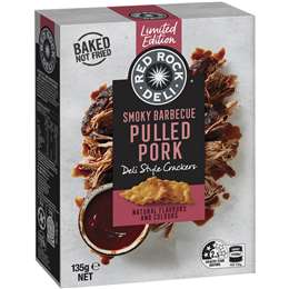 Red Rock Deli Smoky Barbecue Pulled Pork Deli Style Crackers Share Pack 65g