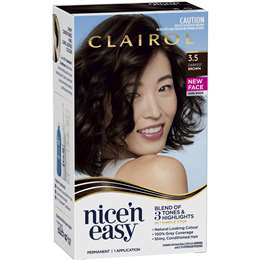 Clairol Nice 'N Easy Permanent 3.5 Darkest Brown Hair Colour each