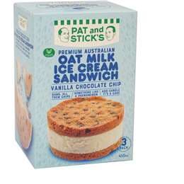 Pat And Stick's Oat Milk Ice Cream Sandwich Vanilla Choc Chip