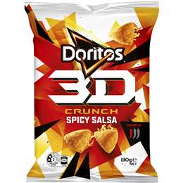 Doritos 3d Crunch Spicy Salsa Corn Chips Share Pack 130g