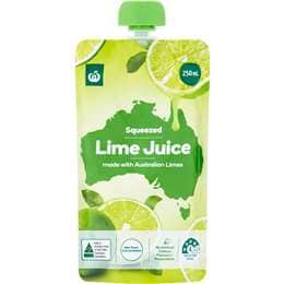 Woolworths Australian Lime Juice Pouch 250mL