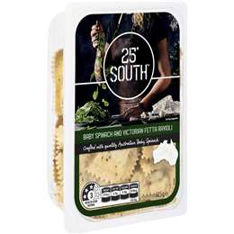 25 Degrees South Baby Spinach & Fetta Ravioli Pasta 325g