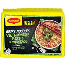 Maggi Fusian Vietnamese Beef & Lemongrass Instant Noodles 5 Pack