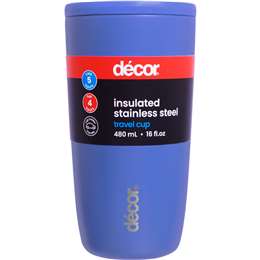 Decor Insulated Double Wall Travel Stainless Steel Cup Assorted 480ml ...