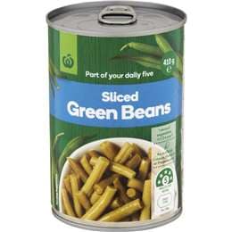 Woolworths Sliced Green Beans 410g