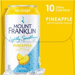 Mount Franklin No Sugar Lightly Sparkling Pineapple Water Cans